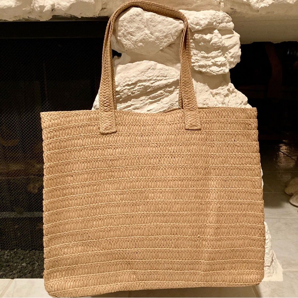 NWT Urban Expression Seaton Pearl Natural Straw Tote, Playful “Swim and Tonic” - Picture 8 of 13